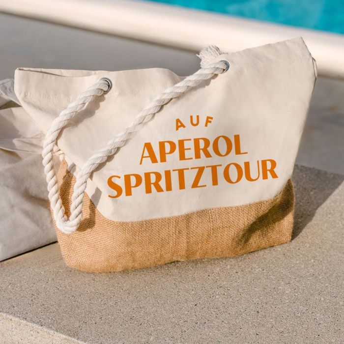 Personalisierbare Strandtasche mit Text