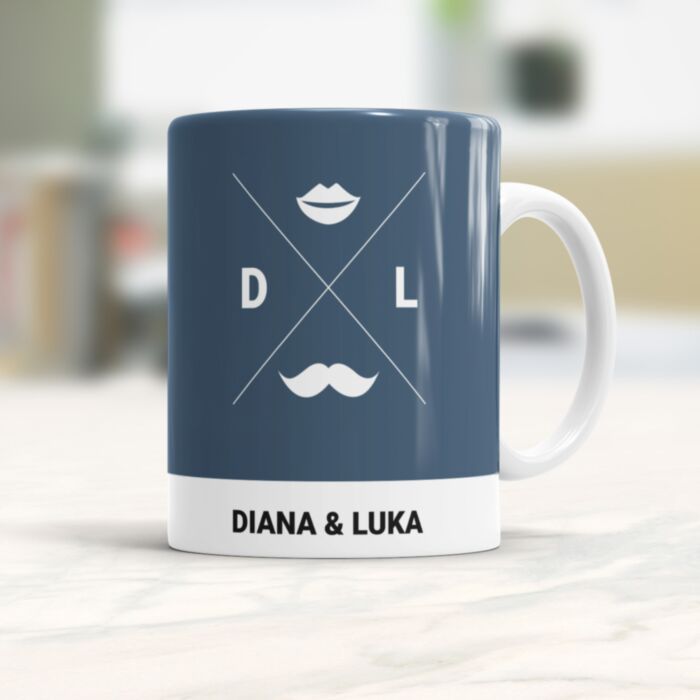 Personalisierbare Hipster Tasse für zwei