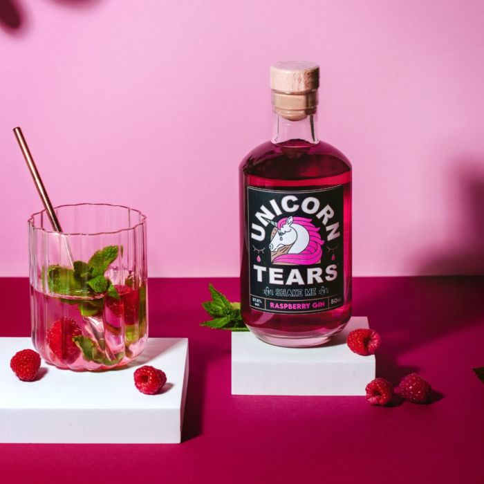 Einhorn-Tränen Gin mit Himbeere