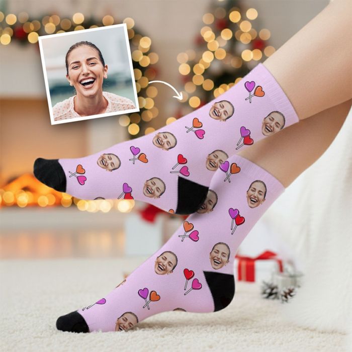Personalisierbare Socken mit Gesicht und verschiedenen Designs