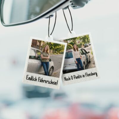 Personalisierbarer Duftbaum zum Führerschein mit Foto