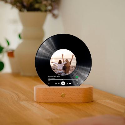 Personalisierbare LED-Lampe Schallplatte