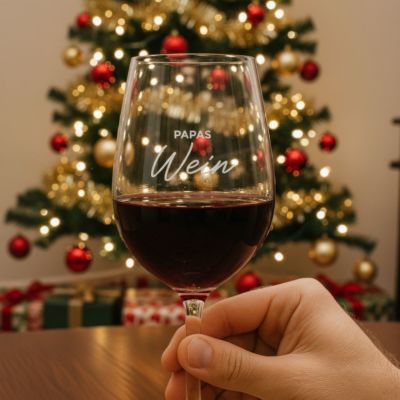 Personalisierbares Weinglas mit Text