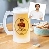 Personalisierter Bierkrug Superheld mit Gesicht und Foto