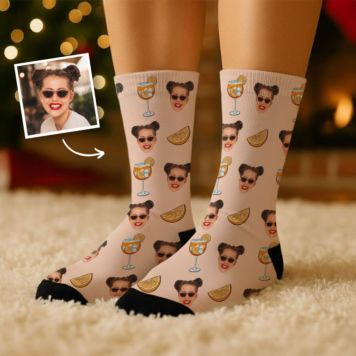 Personalisierbare Aperol Socken mit Gesicht