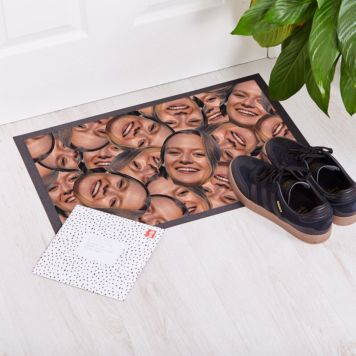 Personalisierbare Fußmatte mit Gesicht