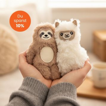 Geschenkset Erwärmbares Mini Lama und Faultier