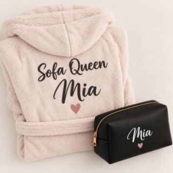 Geschenkset Bademantel und Kosmetiktasche
