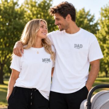 Geschenkset für Eltern T-Shirts mit Jahreszahl, personalisierbar
