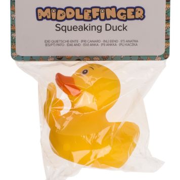 Mittelfinger Quietsche-Ente