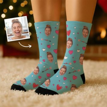 Personalisierbare Socken mit Gesicht und Liebes-Designs
