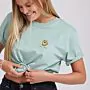 Besticktes T-Shirt mit Text und Symbol
