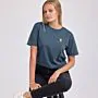 Besticktes T-Shirt mit Text und Symbol