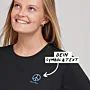 Besticktes T-Shirt mit Text und Symbol
