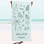 Personalisierbares Handtuch mit Symbolen und Text