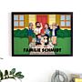 Personalisierbare Poster-Illustration Zeichentrick Familie