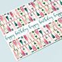 Personalisierbares Geschenkpapier mit Text und Illustration