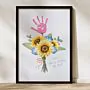 Personalisierbares Poster Blumenstrauß mit Handabdruck