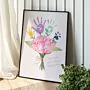 Personalisierbares Poster Blumenstrauß mit Handabdruck