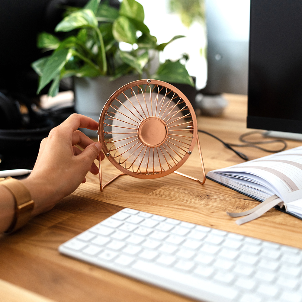 Tisch-Ventilator Rosé mit USB