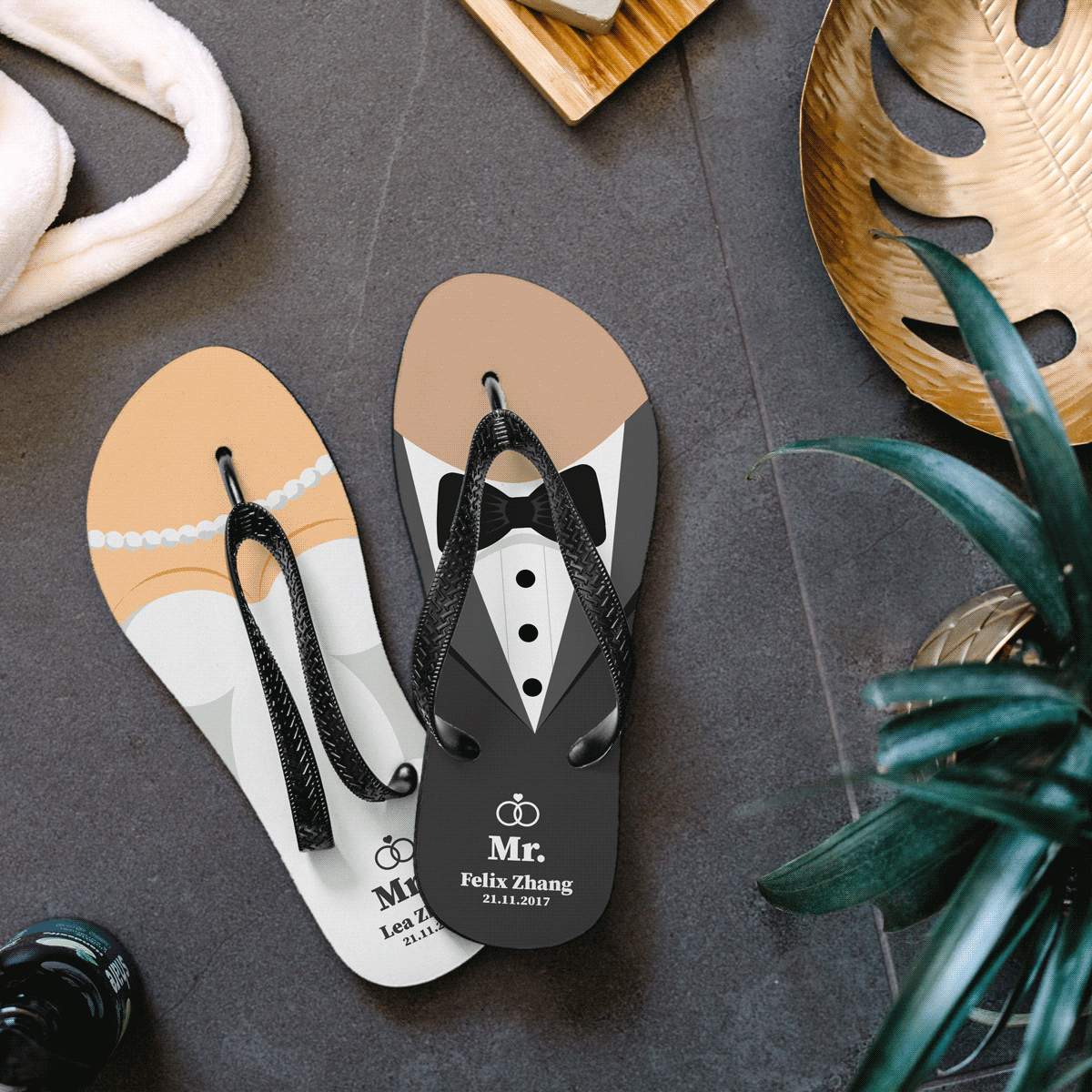 Personalisierbare Flip-Flops zur Hochzeit main product photo