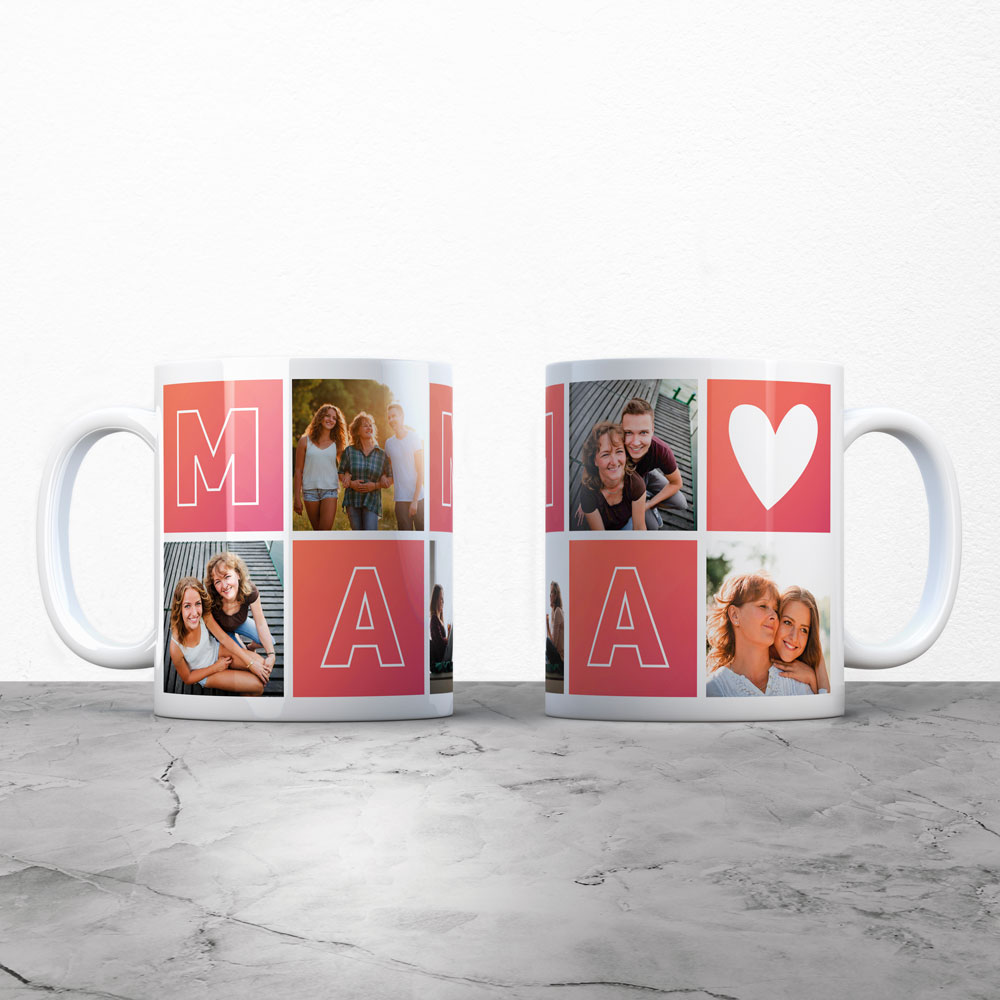 Personalisierbare Tasse Mama mit Bildern
