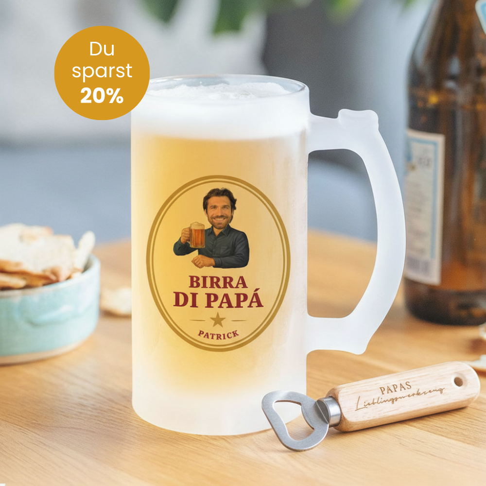 Geschenkset Bierkrug und Flaschenöffner