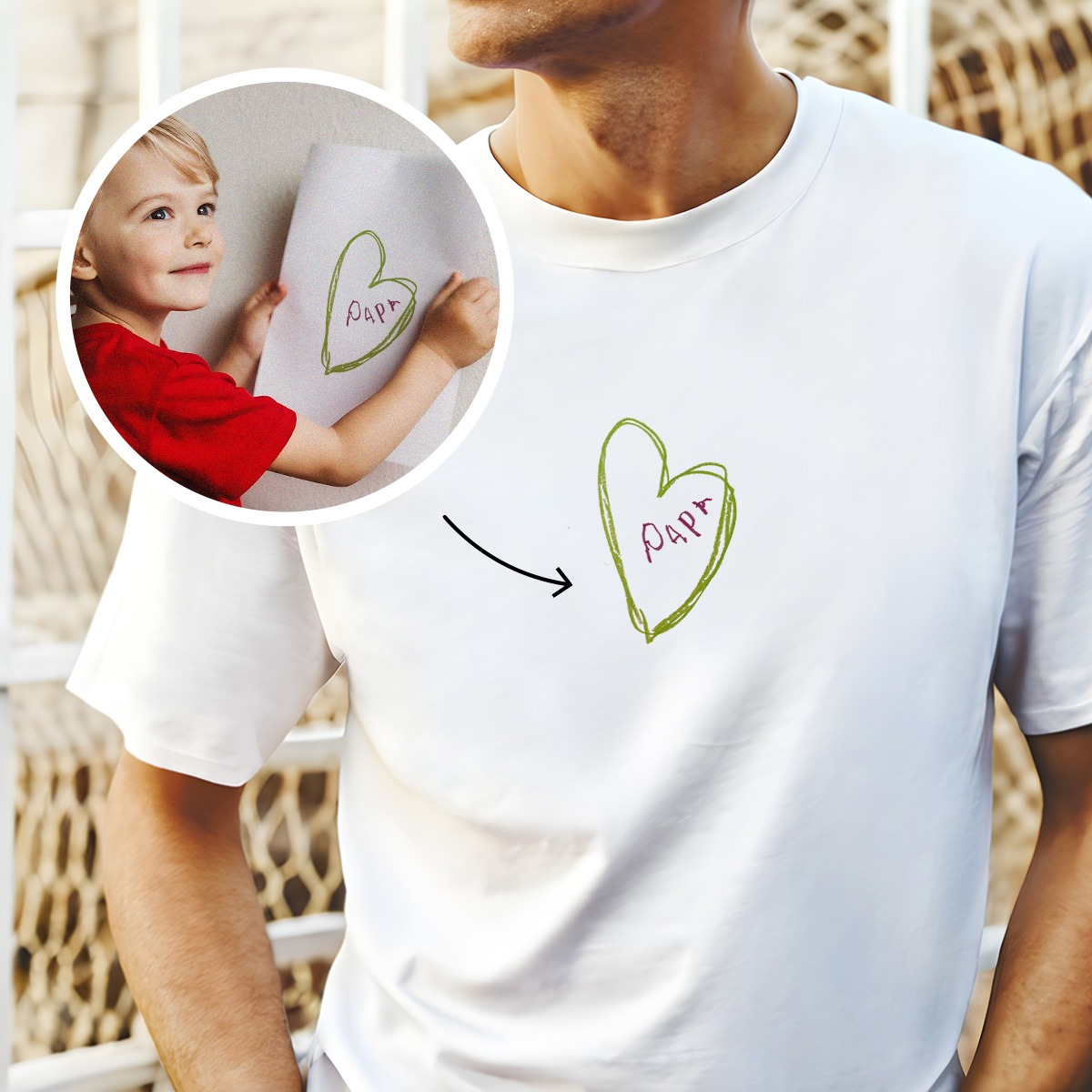 Personalisierbares T-Shirt mit deiner Zeichnung vorne
