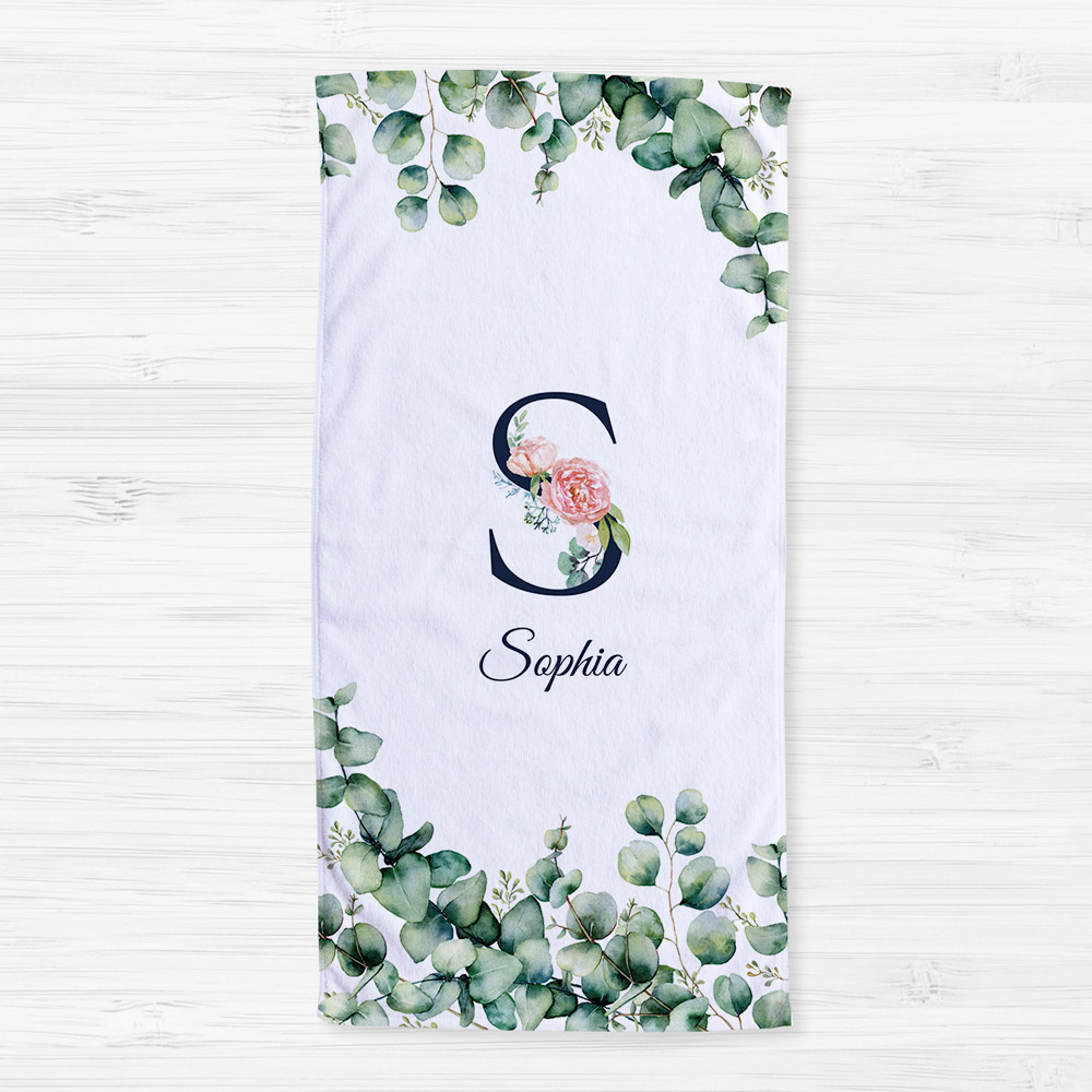 Handtuch mit Monogramm und Text