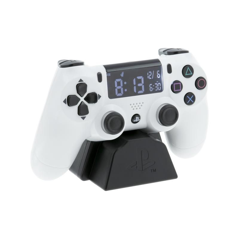 Playstation Controller Wecker Weiß