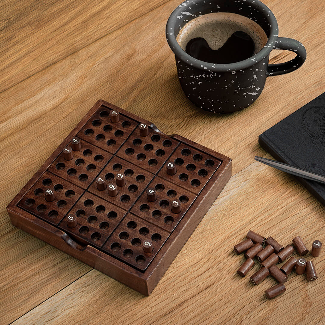 Sudoku Puzzle aus Holz