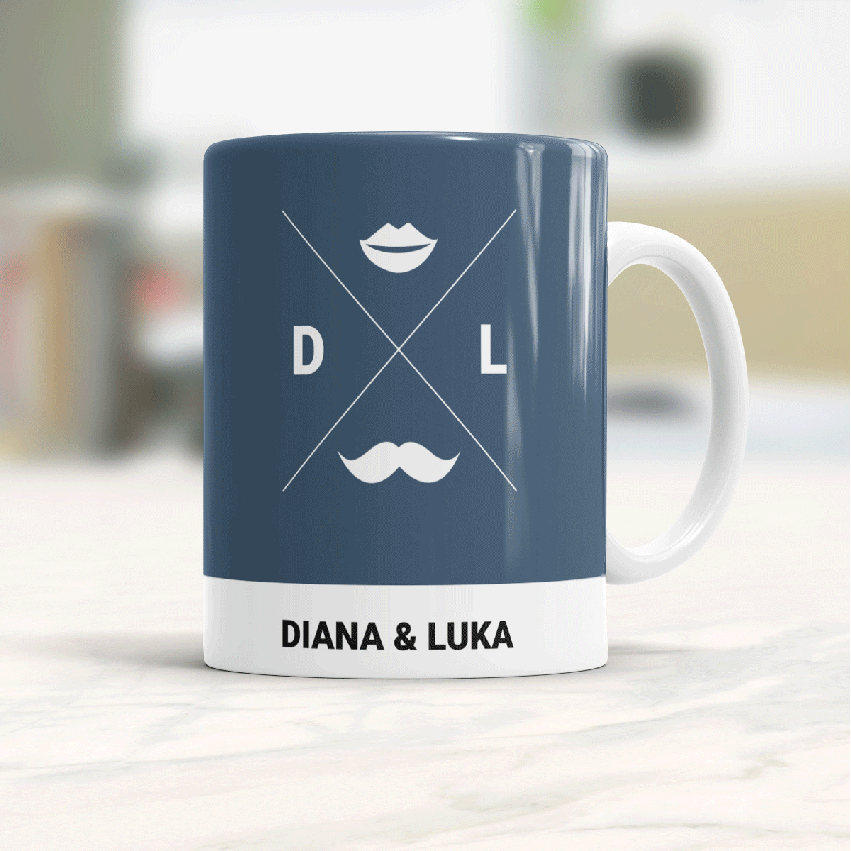 Personalisierbare Hipster Tasse für zwei Personalisierbare Hipster Tasse für zwei