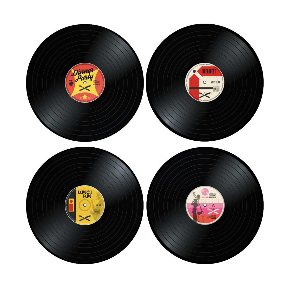 Vinyl Tischsets 4er Set
