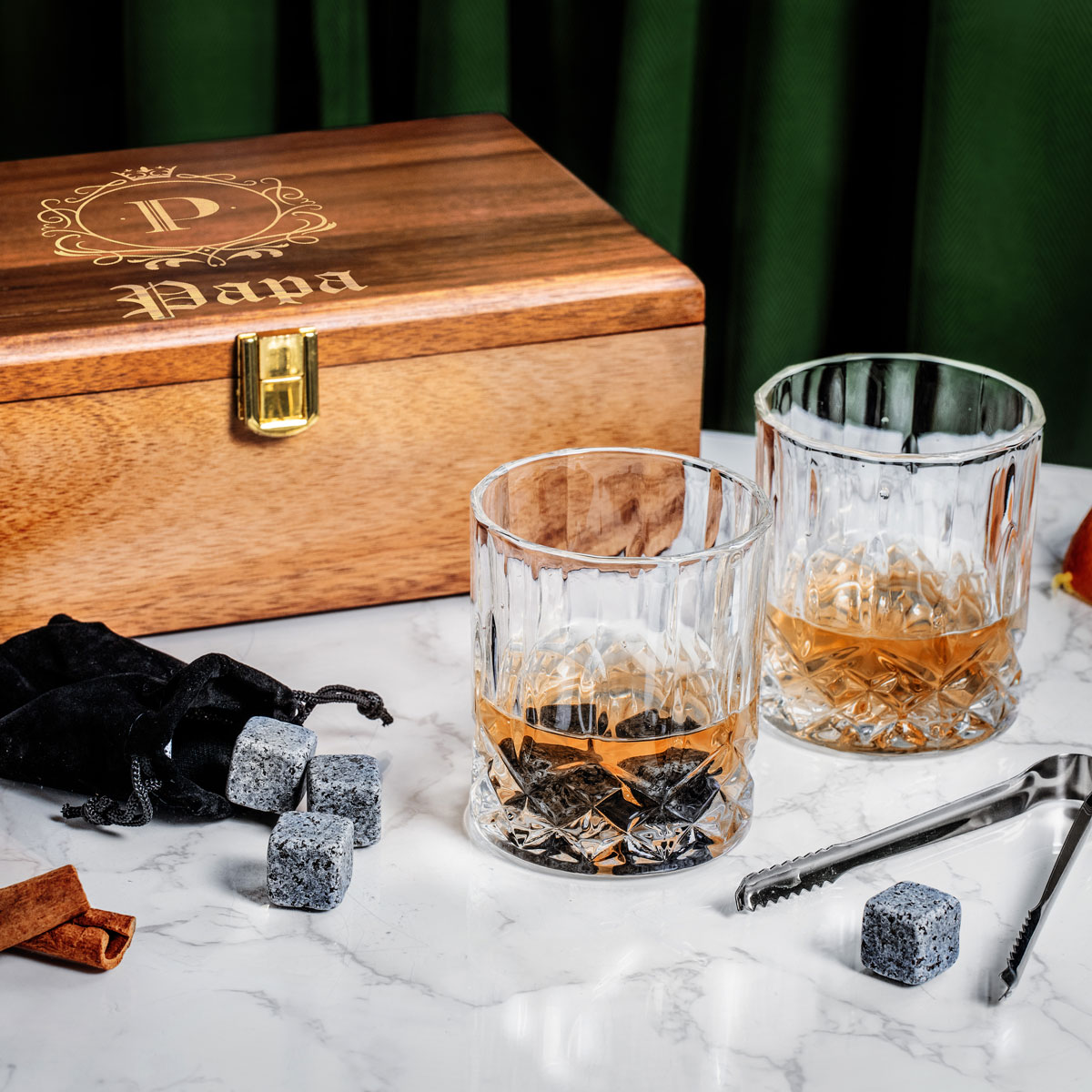 Whisky Gläser Geschenkset mit Monogramm