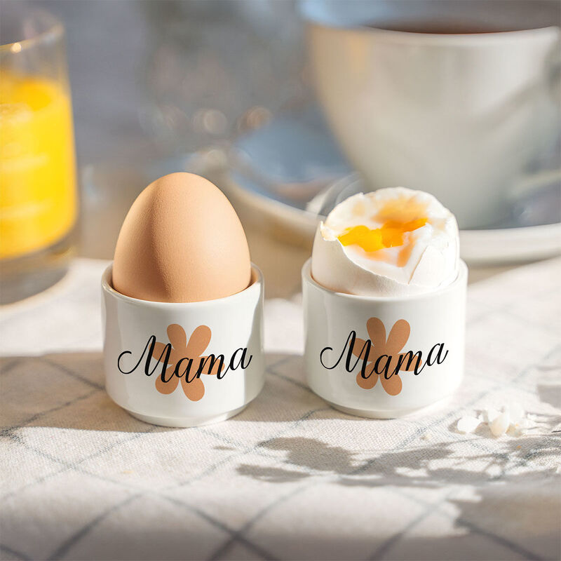 Personalisierbare Eierbecher 2er-Set mit Symbol und Name