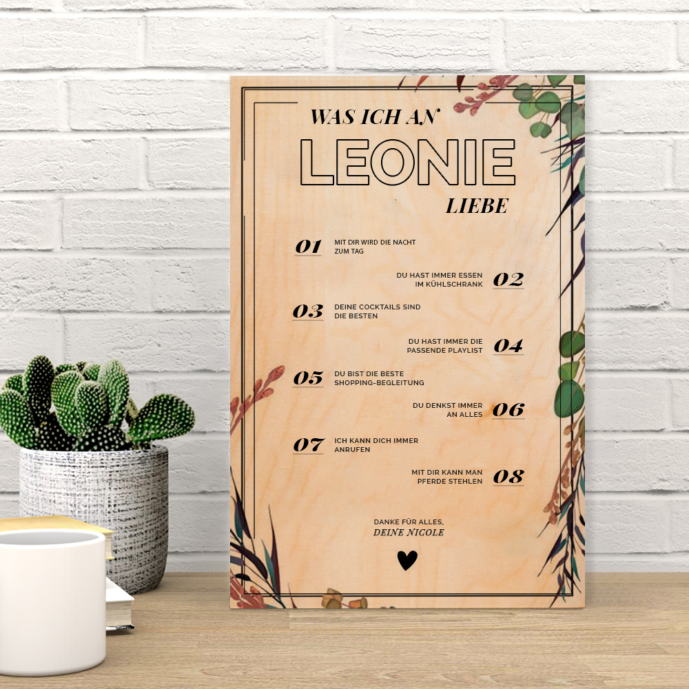 weihnachtsgeschenke für freundin personalisierbares holzbild was ich an dir liebe weihnachtsgeschenke für freundin personalisierbares holzbild was ich an dir liebe