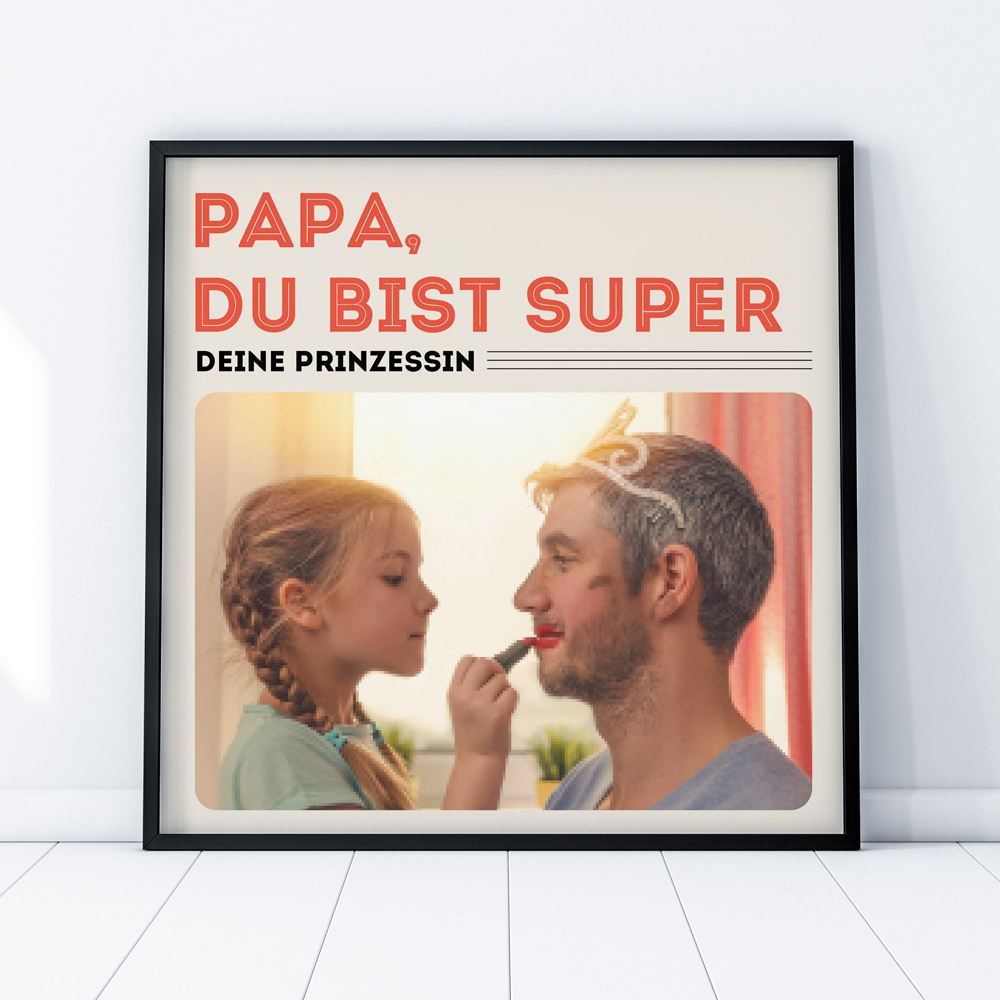 Vatertagsgeschenke Personalisierbares Poster im Vinyl Cover STil