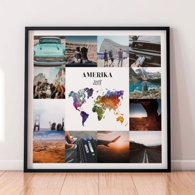 Personalisierbares Reise-Poster mit 12 Bildern Personalisierbares Reise-Poster mit 12 Bildern