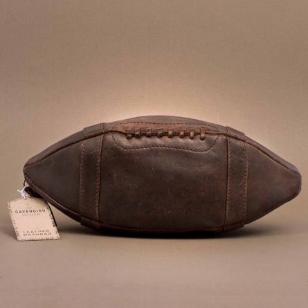 Leder-Kulturbeutel American Football