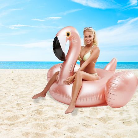 Aufblasbarer Riesen-Flamingo in Rosé-Gold